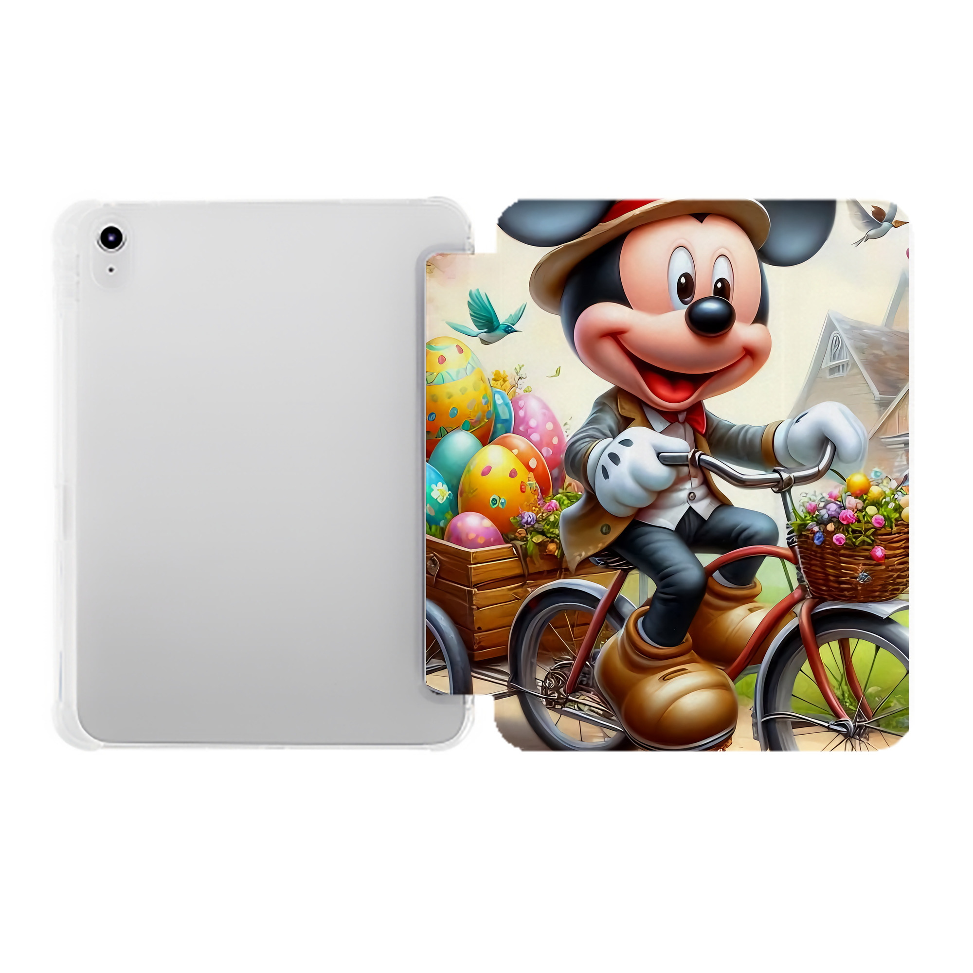 （画像用） ミッキーマウス Mickey Mouse IPad ケース ペン収納付き 三つ折りスタンド PUレザー×シリコン 対応機種9.5/10.5/10.9インチ
